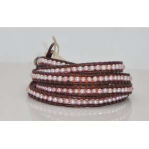    Chan Luu Pink Pearl Wrap Bracelet on Tamba Leather BS 2522 Jewelry
