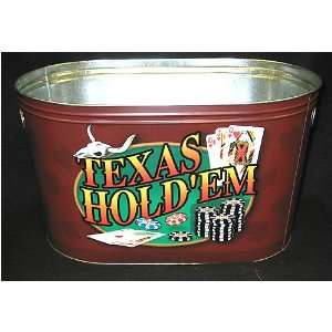  Collectable Texas Holdem Galvanized Planter Gift Basket 