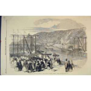  1859 Laying Foundation Victoria Bridge Severn Railway 