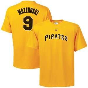 Majestic Pittsburgh Pirates #9 Bill Mazeroski Gold Cooperstown Player 