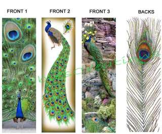 PEACOCKS BOOKMARKS Peafowl PEACOCK Tail Feather ART  