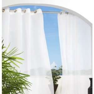  70399 109 001 Escape Outdoor Sheer Grommet Top Curtain Panel in White