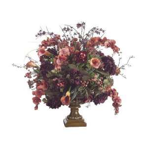   Calla Lily, Hydrangea & Berry Silk Arrangement  Brick/Orchid: Home