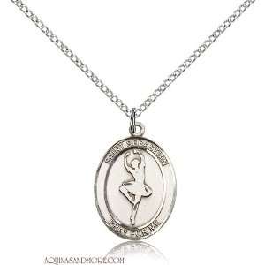  St. Sebastian Dance Medium Sterling Silver Medal: Jewelry