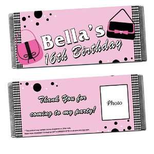  Sweet 16 Handbag Personalized Photo Candy Bar Wrappers 