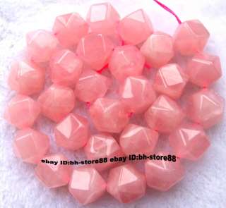 12 mm Natural Rose Quartz Faceted cube Beads 15  