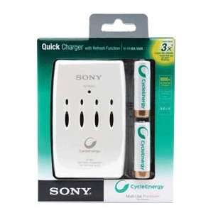  Sony Quick Charger Refresh W/4 Aa Batteries Bp Compact Design Flip 