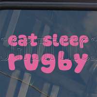 EAT SLEEP Rugby Decal Car Truck Bumper Window Sticker  