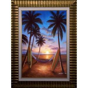   AC74294 416700NL Tropical Surf Framed Oil Painting: Home & Kitchen