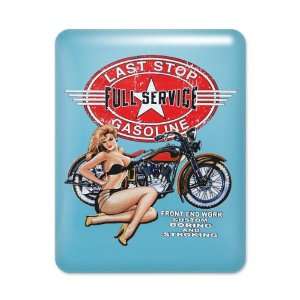 iPad Case Light Blue Last Stop Full Service Gasoline Motorcycle Girl