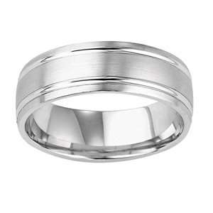  ARTCARVED SUNRISE Diamond Palladium Carved Wedding Ring 