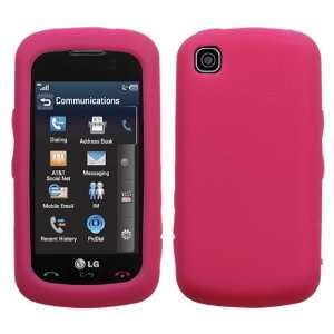  HOT PINK Soft Silicone Skin Cover Case for LG Encore GT550 