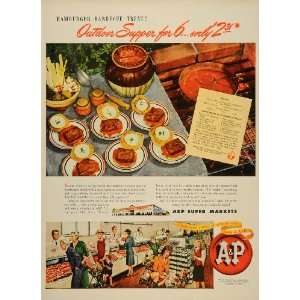  1946 Ad Hamburger Barbecue Super Market Grocery Store 