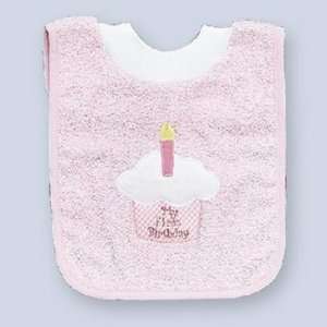  Girls Mullisn Square First Birthday Bib Cupcake: Baby