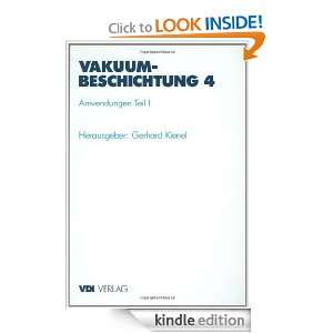 Vakuumbeschichtung Band 4 Anwendungen Teil I (VDI Buch) (German 