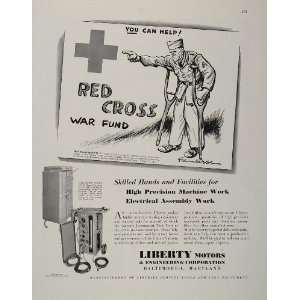   Ad Liberty Motors Red Cross Cartoon Edmund Duffy   Original Print Ad