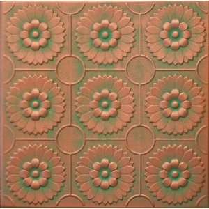   136 Styrofoam Ceiling Tile 20x20   Copper Patina