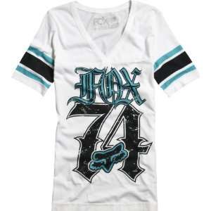  Fox Racing Womens White Declare Football Tee: Sports 