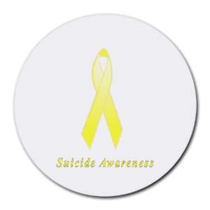  Suicide Awareness Ribbon Round Mouse Pad: Office Products