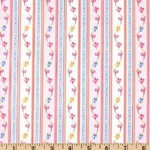  45 Wide Pink Ribbons of Hope Stripes Pink/White Fabric 