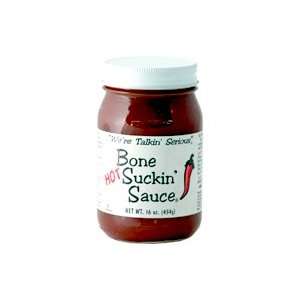 Bone Suckin BBQ Sauce Hot, 16 Ounce Jar Grocery & Gourmet Food