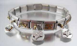 DESIGNER Stainless Steel Charm Stretch Bracelet  