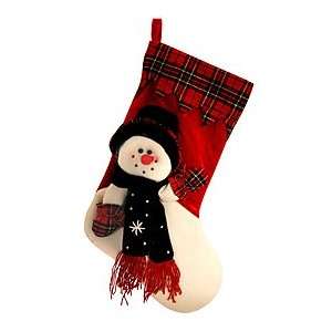  20 Snowman Black and Red Christmas Stocking: Home 