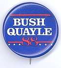 1988 Bush Quayle Official Logo Campaign Button  
