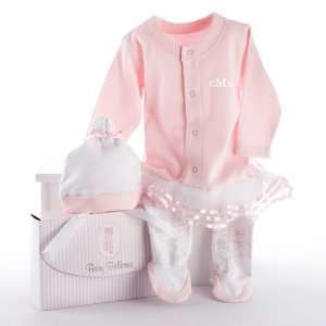   Baby Ballerina Two Piece Layette Set in Studio Gift Box PERSONALIZED
