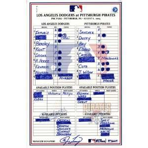   06 2005 Game Used Lineup Card (Jim Tracy Signed): Sports & Outdoors