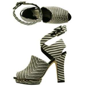 ISABEL TOLEDO for Payless Striped Vamp Sandal Shoe Pump BNIB  
