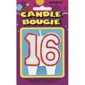  Number 16 Red Glitter Candle: Everything Else