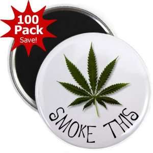  SMOKE THIS Marijuana Pot Leaf 100 Pack of 2.25 inch Fridge 