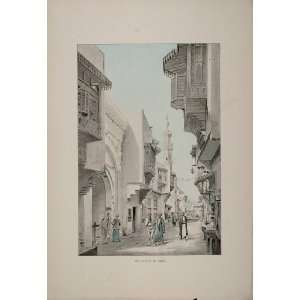  1889 Paris Exposition Street of Cairo Print Engraving 