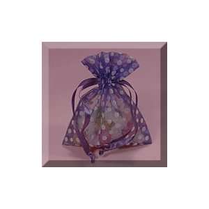  30ea   5 X 6 1/2 Purple Polka Dot Organza Bag: Health 