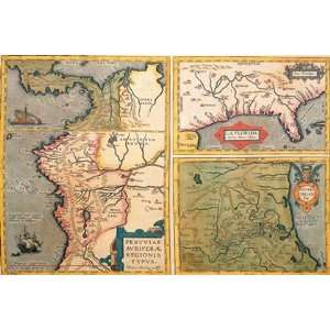  Three Maps by Abraham Ortelius 18x12: Home & Kitchen