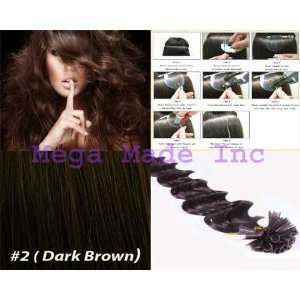New 25 Strands Deep Wave Curly Pre Bonded U Nail Tip Fusion Remy Human 