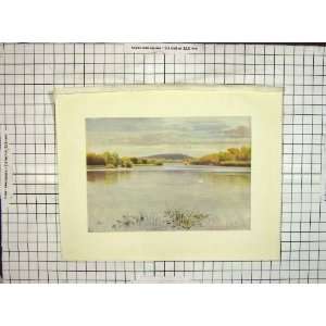  C1930 Landscape View Vachery Pond Hills Colour Print