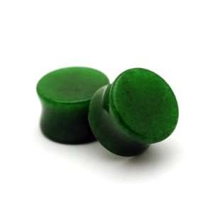  Green Jade Stone Plugs   1/2 Inch   12mm   Sold As a Pair 