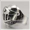 Knight Helmet 316L Stainless Steel Medieval Crusader Biker Men`s Ring 