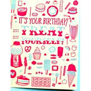  julia rothman birthday treat letterpress greeting card NEW 
