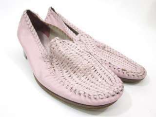 STEPHANE KELIAN Pink Woven Leather Loafers Shoes Size 8  