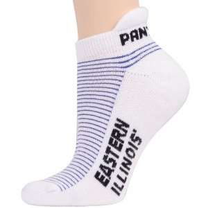   Panthers Ladies White Purple Striped Ankle Socks