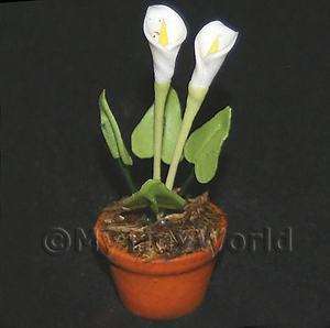 White Cala Lillies Dolls House Miniature Flower (34)  