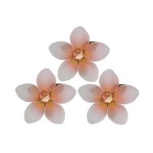  3 Plumeria Flower Decoration   orange   set of 3: Home 