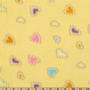   Fleece Tossed Hearts Yellow Fabric By The Yard: Arts, Crafts & Sewing
