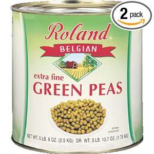 Roland Extra Fine Green Peas, 5 Pound. 8 Ounce can (Pack of 2):  