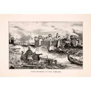  1902 Halftone Print Paris Normans France War Attack Medieval Castle 