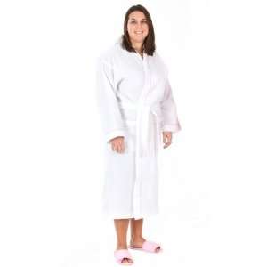  Pendergrass Inc. 5495 White Waffle Robe w Pink Piping 