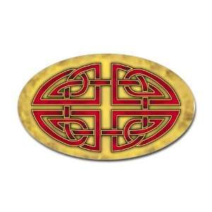  Celtic Knotwork Red Fantasy Oval Sticker by  